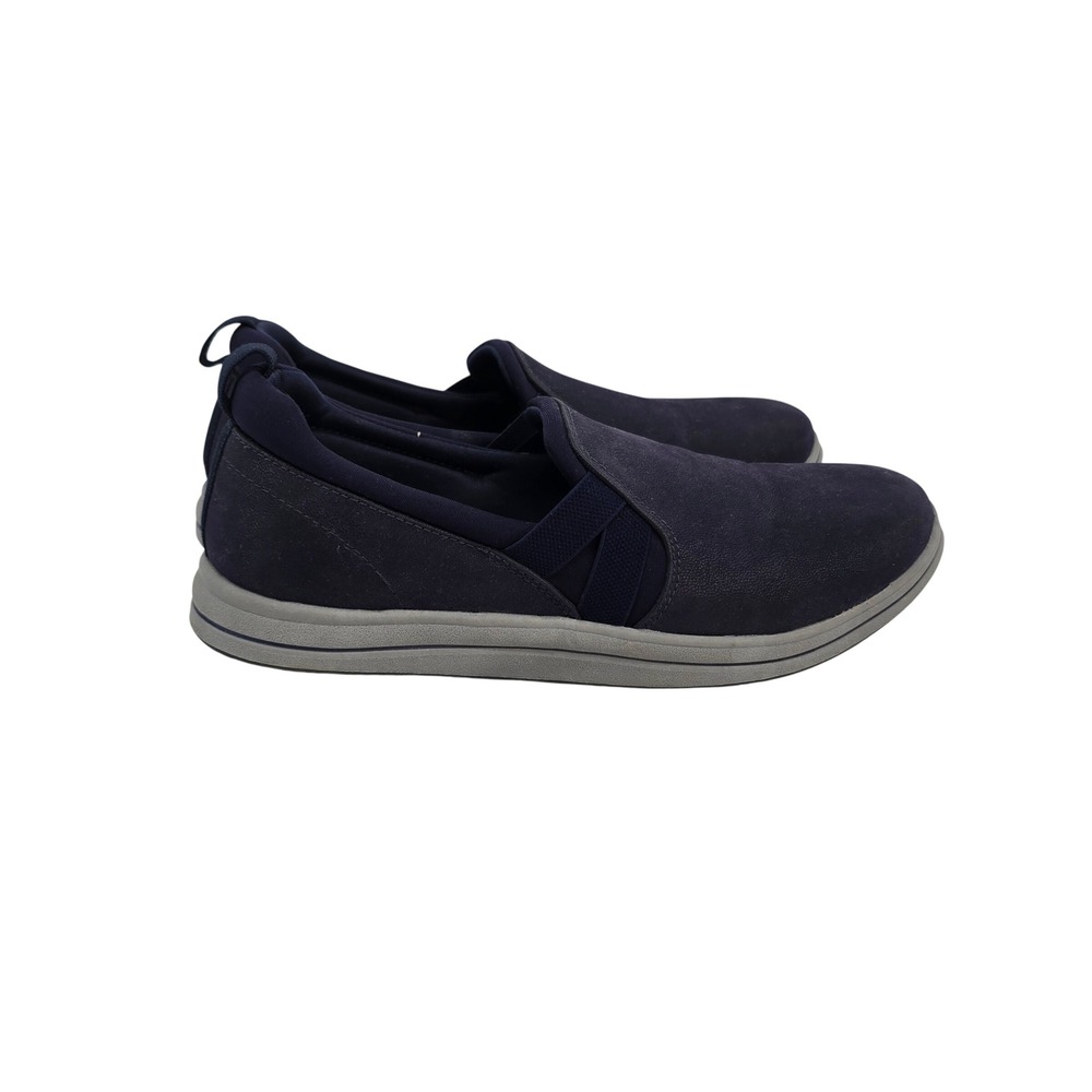 Clarks Cloudsteppers Womens 7 Navy Blue Slip On Comfort Loafers 261689434045